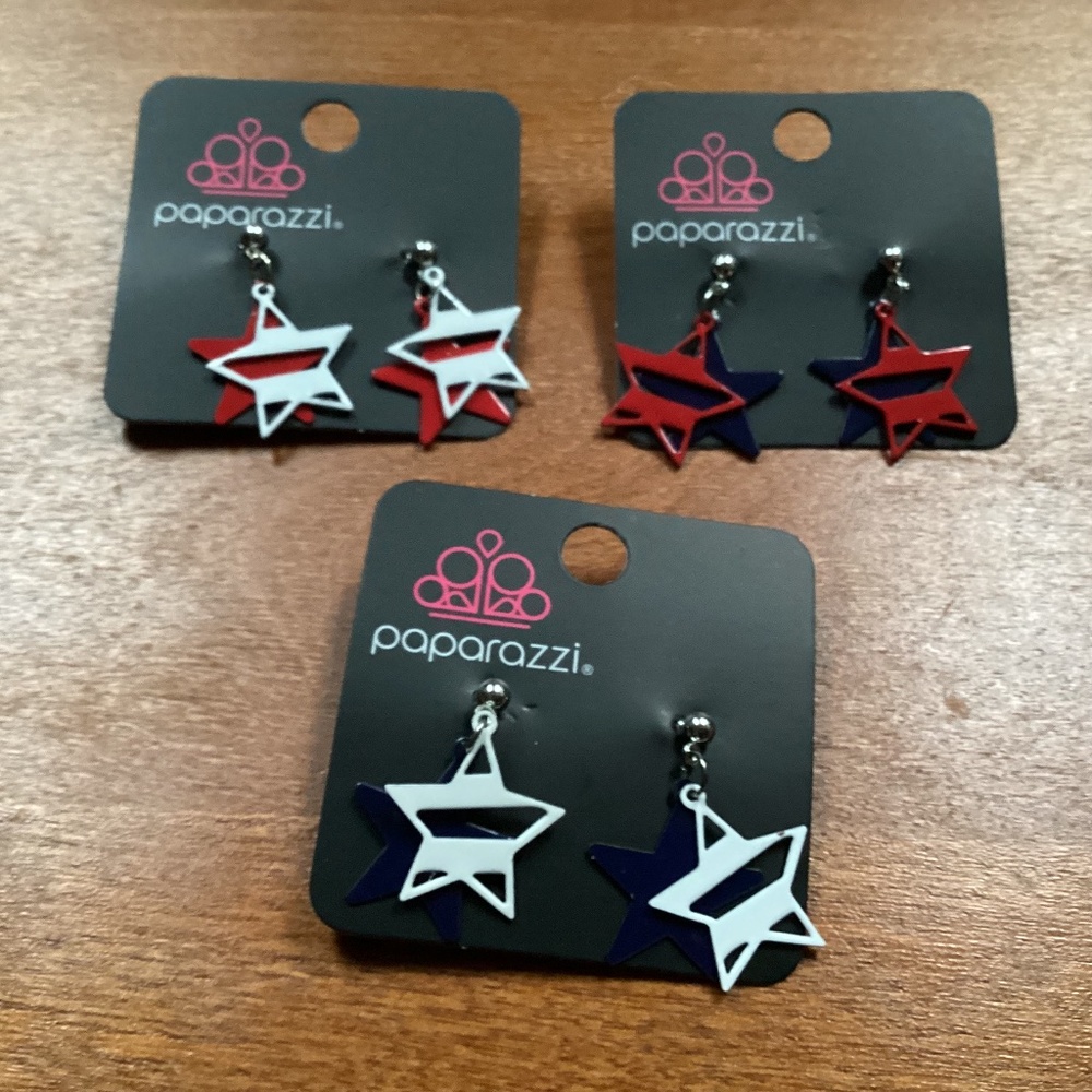 Paparazzi Star Earrings Bundle New in package 3 pairs (lot#15)